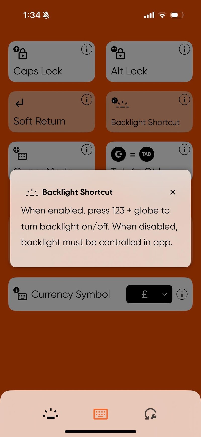 Backlight Shortcut